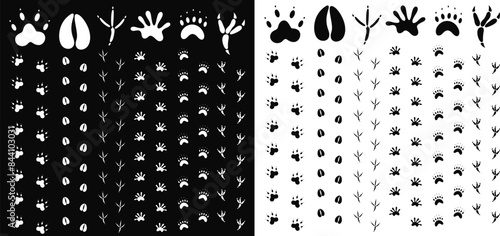 Paw print silhouette. Isolated paw print on white background