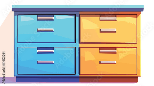 File cabinet with two drawer. Clipart image isolate