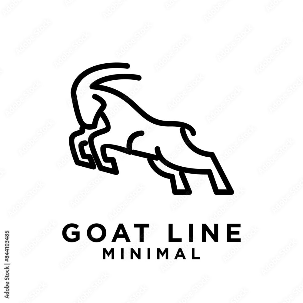 Goat black line logo icon design illustration Goat black line logo icon design illustration