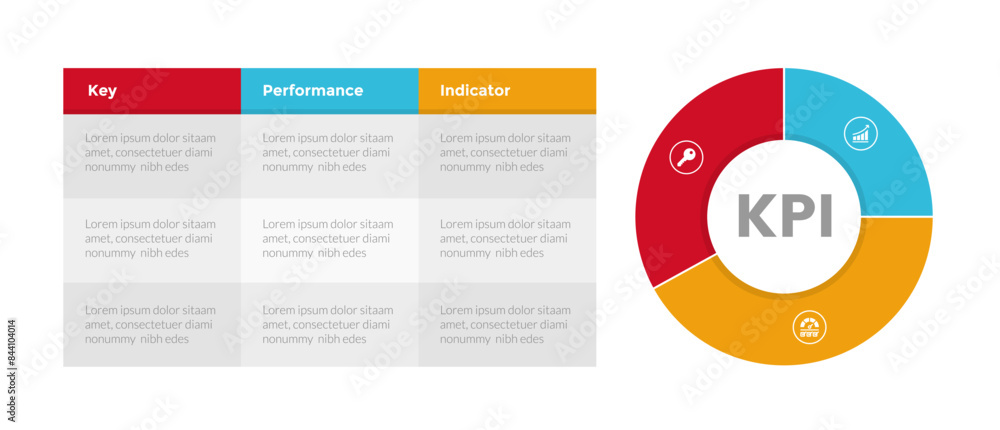 Vetor de KPI key performance indicator infographics template diagram ...
