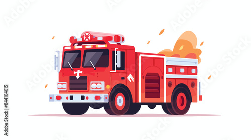 Firetruck front view icon. Clipart image isolated o