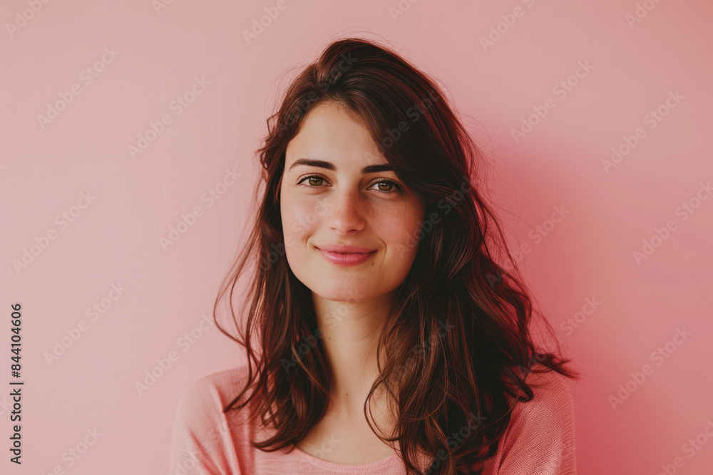 Fototapeta premium A close up portrait of a young woman with a subtle smile