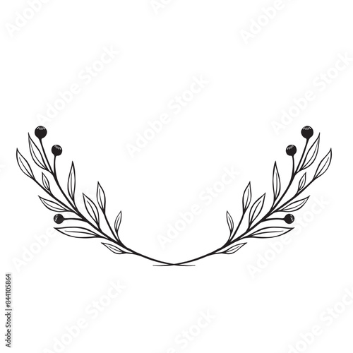 Flower and greenery frame and border
