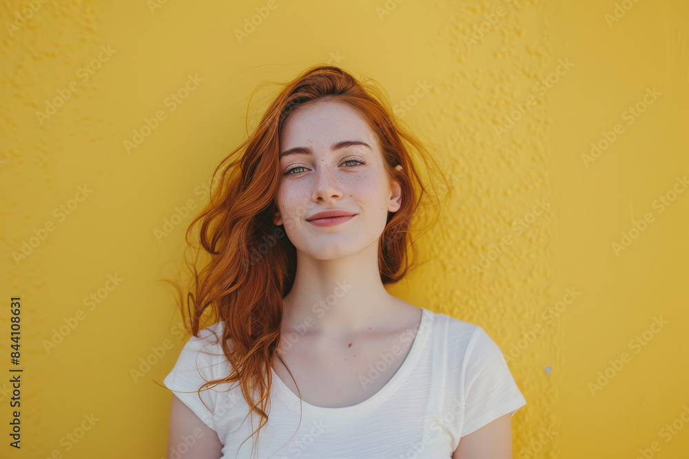 A close up portrait of a young woman with a subtle smile A close up portrait of a young woman with a subtle smile