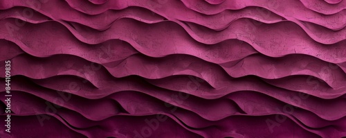 Abstract dark pink 3d concrete cement texture wall texture background wallpaper banner with waves, seamless pattern, Generative AI