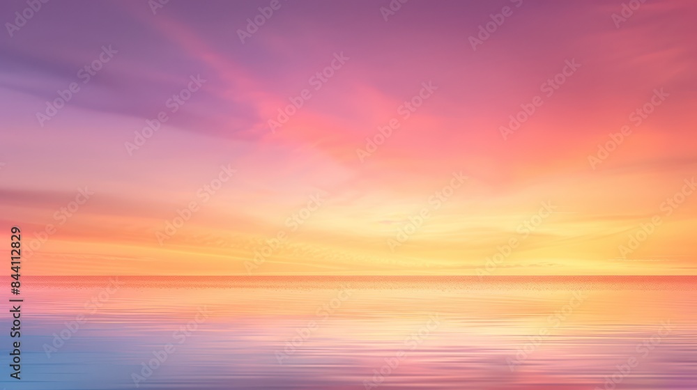 Fototapeta premium Warm cloudy sky background over the waters and beaches.