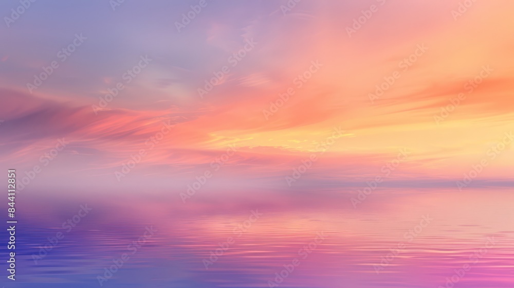 Fototapeta premium Warm cloudy sky background over the waters and beaches.