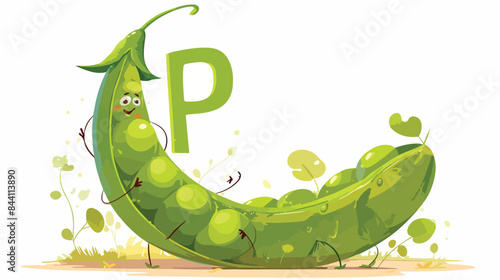 Green pea clipart. Pea vector illustration cartoon