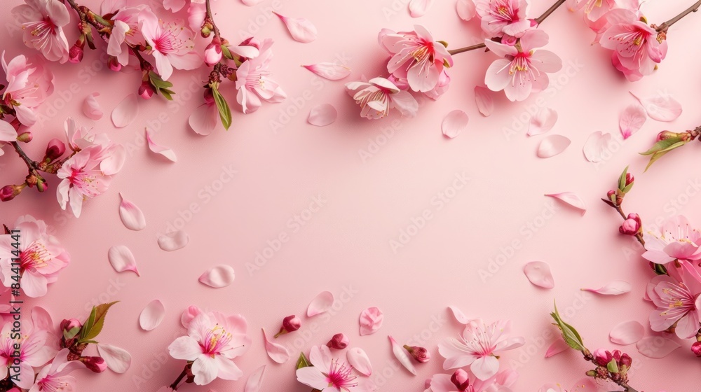 frame background with floral decoration and copy space, AI generated image frame background with floral decoration and copy space, AI generated image