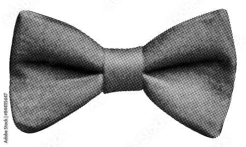 bow tie isolated classic butterfly shape gentleman’s stylish accessory for formal occasion fashionable ensemble retro halftone grunge dotted texture cutout collage element