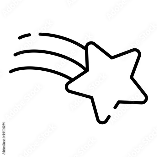 Falling star black line icon