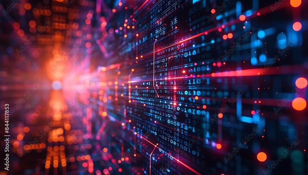 Obraz premium High-tech cybersecurity interface displaying network details