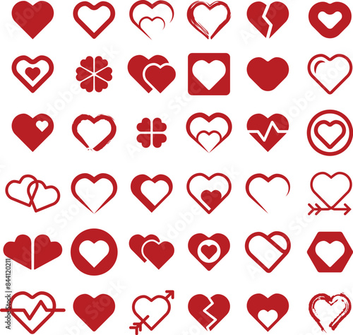 Valentine Hearts Icon Set