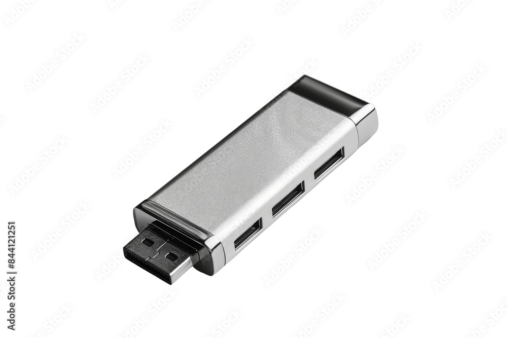 Silver USB Hub with Black Connector Silver USB Hub with Black Connector