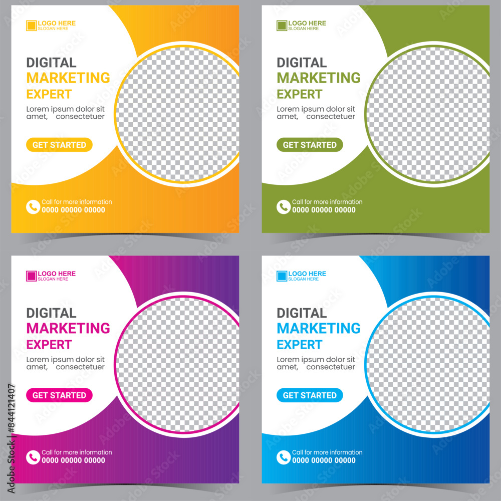Digital marketing post social media design template Digital marketing post social media design template