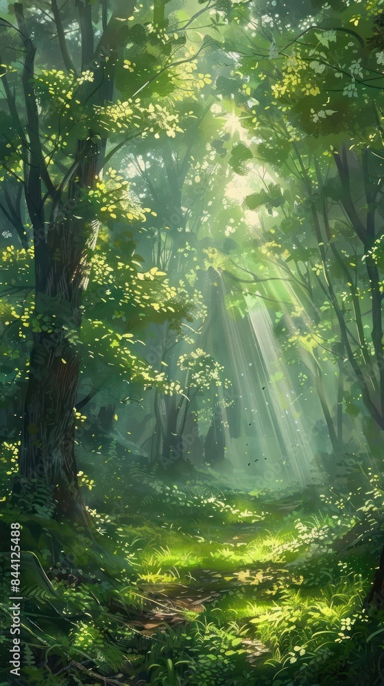 sun rays in the forest sun rays in the forest
