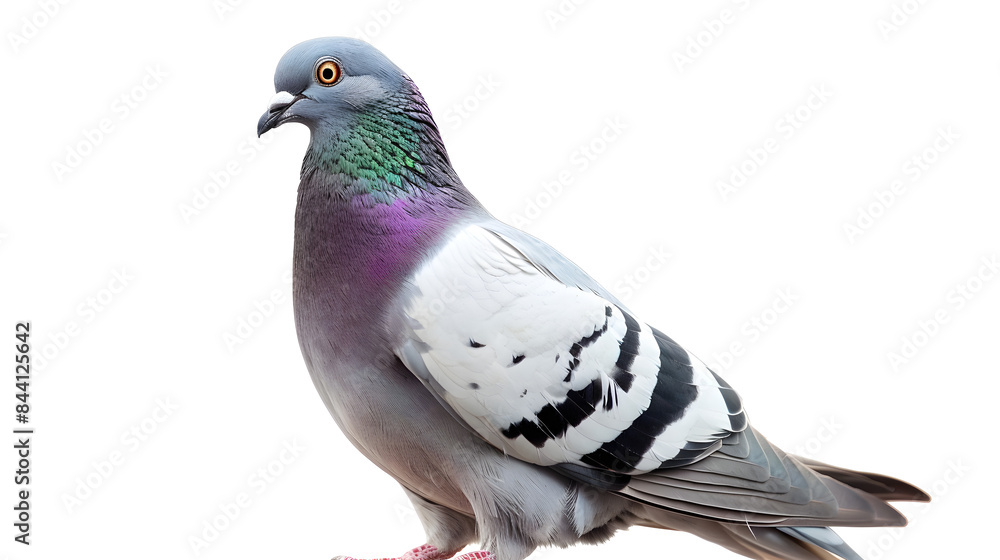Birmingham Roller pigeon Isolated with white clear background Birmingham Roller pigeon Isolated with white clear background