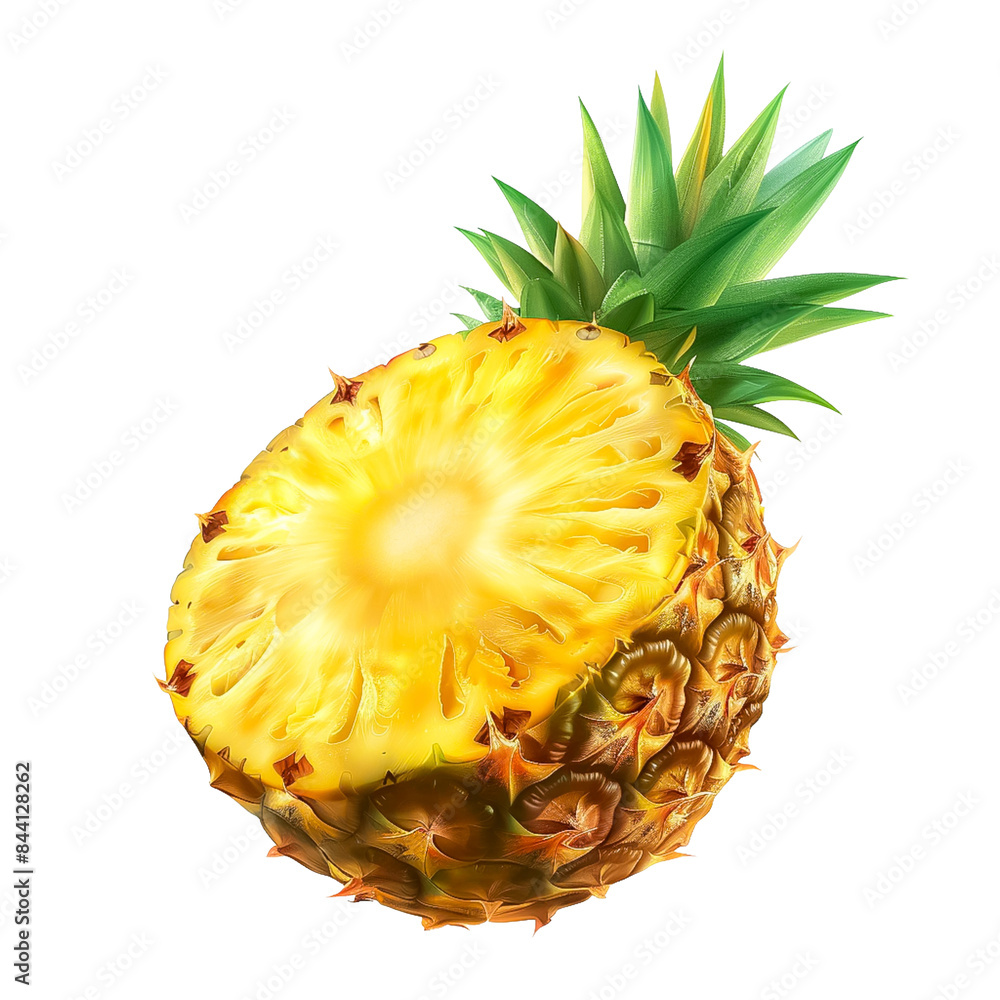 A realistic slice of pineapple complete with its gold A realistic slice of pineapple complete with its gold