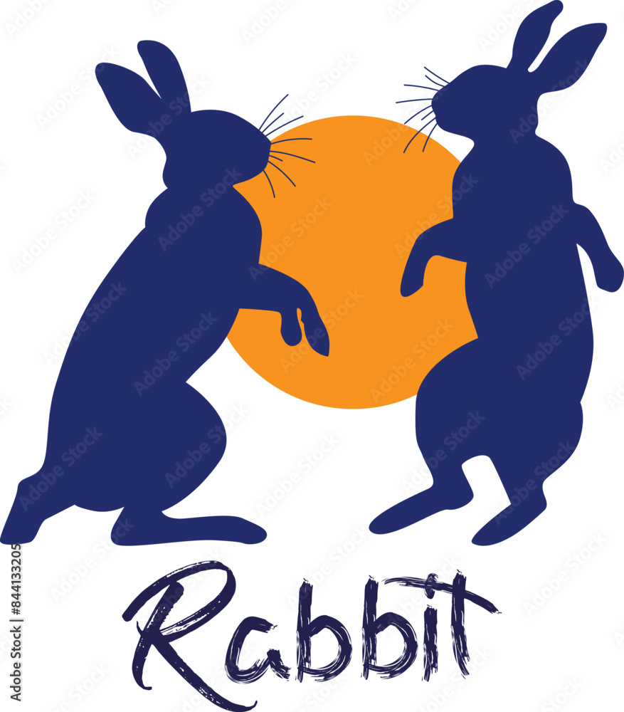 Obraz premium Lovely rabbit pet silhouette 