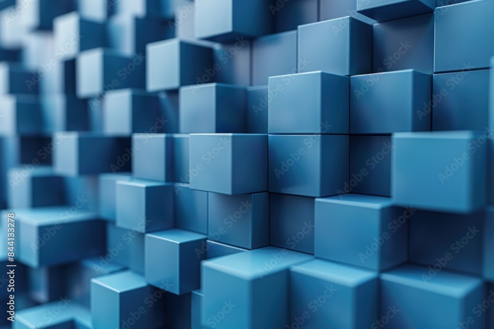 Abstract Blue Cube Wall Abstract Blue Cube Wall