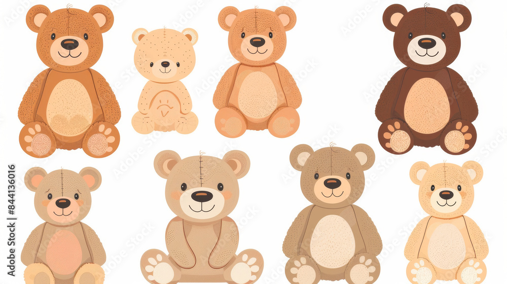 Adorable set of cartoon bear dolls for babies and children Adorable set of cartoon bear dolls for babies and children