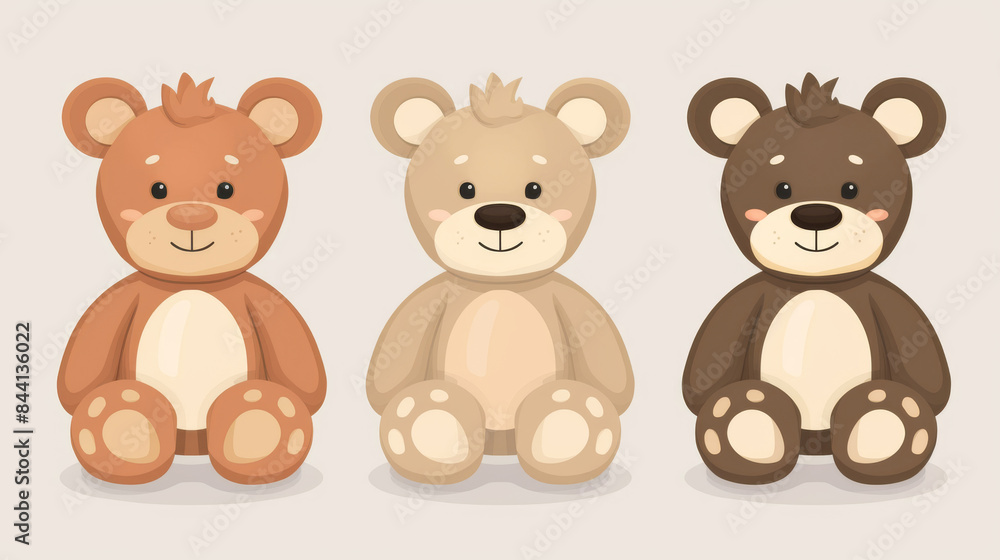 Adorable set of cartoon bear dolls for babies and children Adorable set of cartoon bear dolls for babies and children