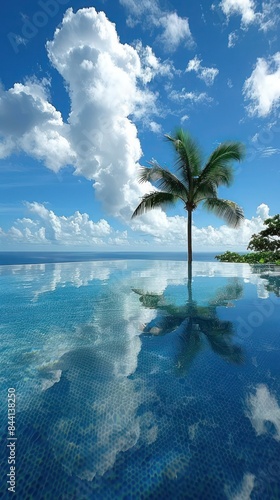 beach with palm tree