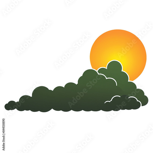 Sunset cute sticker isolated on transparent background png royalty-free image. Free for use & download.
