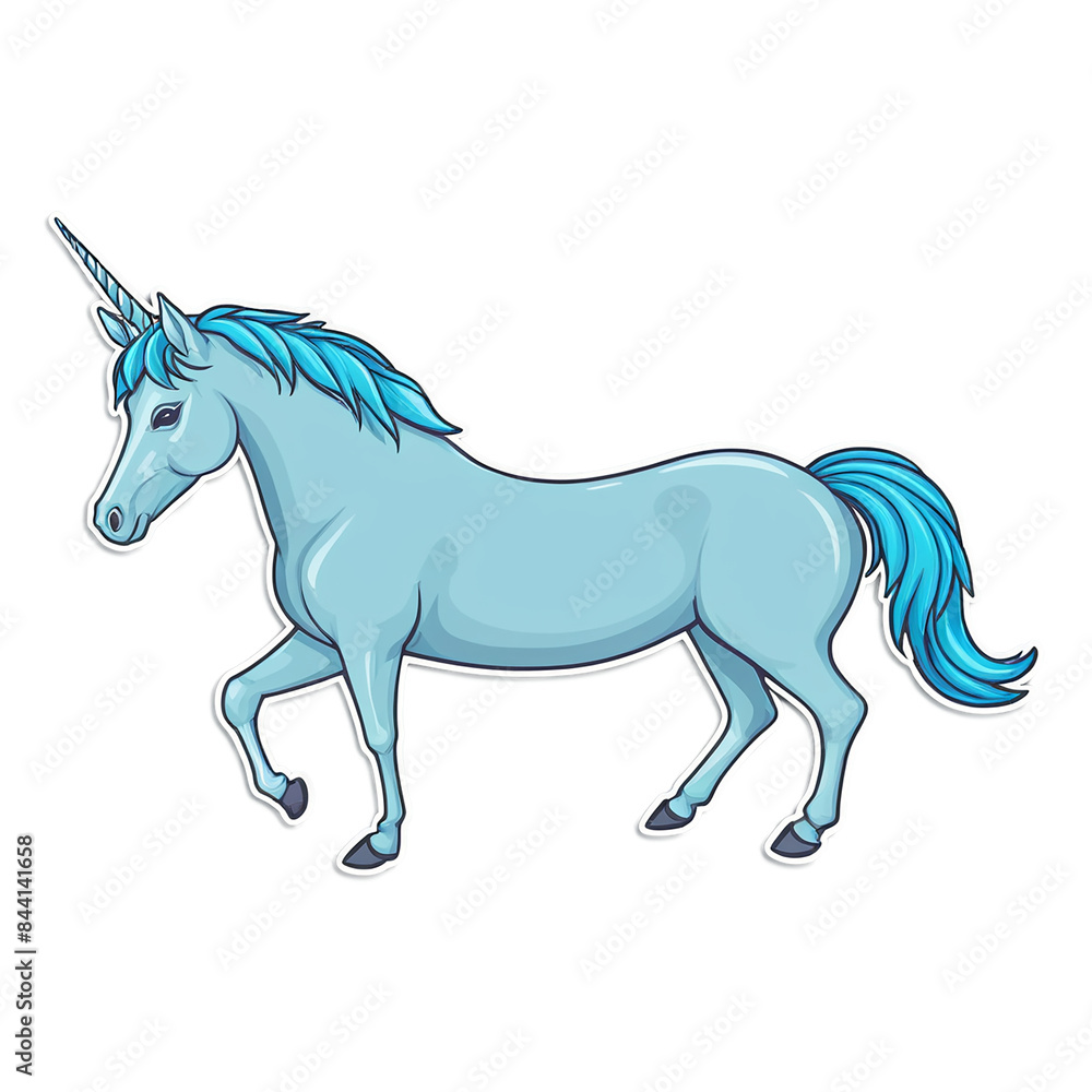 Obraz premium Unicorn cute sticker isolated on transparent background