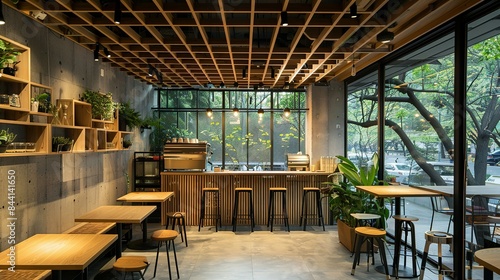 Modern Korean style design cafe © Koplexs-Stock