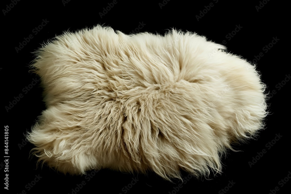 Fluffy sheepskin isolated on black background Fluffy sheepskin isolated on black background