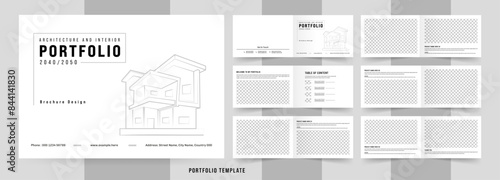 Interiorch – Landscape Architecture and Interior Design Brochure, Black and White Portfolio Layout