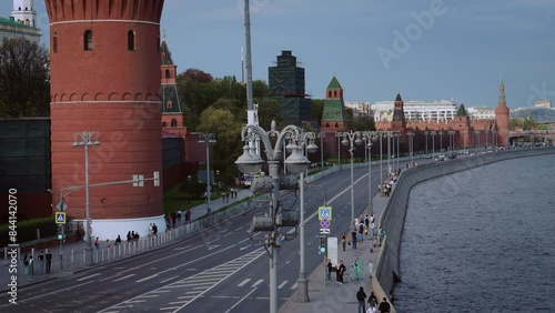 Red Square Road View Along the Moscow River in Summer