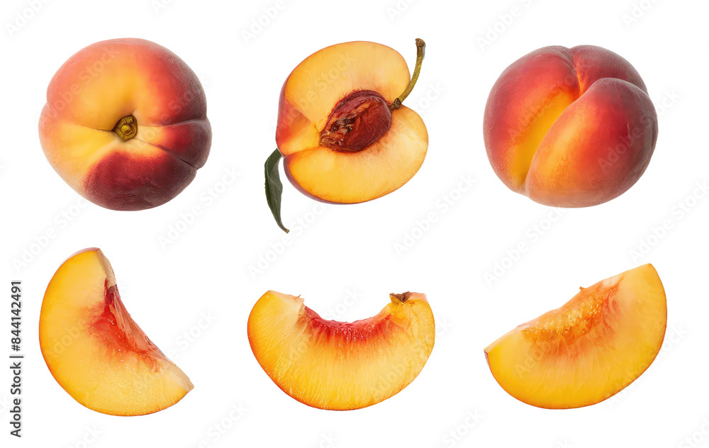 Isolated PNG Peach Fruit, GENERATIVE AI Isolated PNG Peach Fruit, GENERATIVE AI