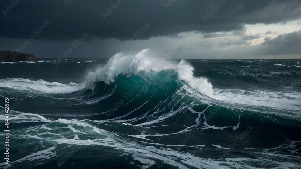 Fototapeta premium The Persistent Waves and Sturdy Rocks