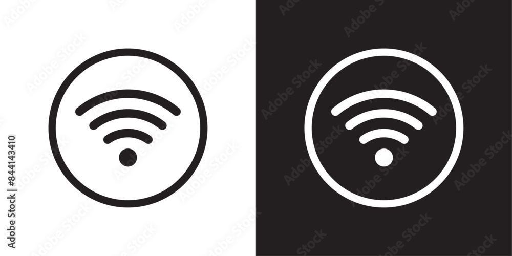 Vector black and white wifi icons Vector black and white wifi icons
