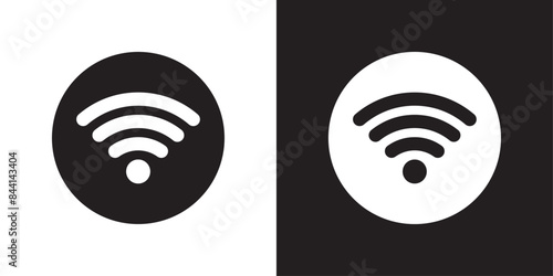 Vector black and white wifi icons
