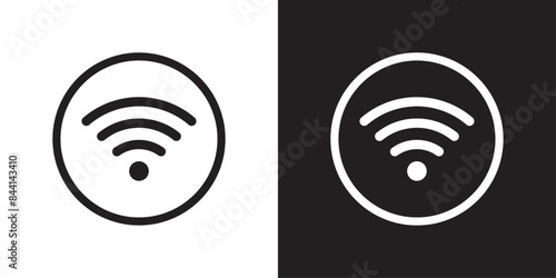 Vector black and white wifi icons