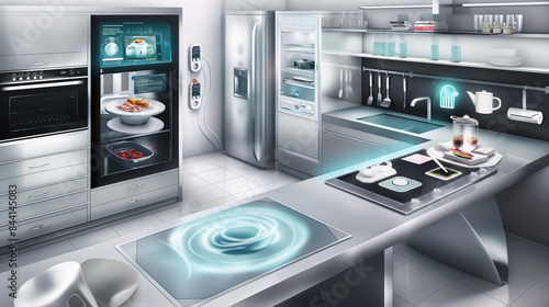 Kitchens, smart homes, are operated using technology.