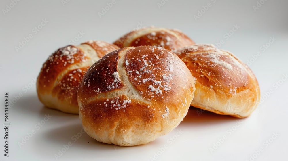 Bread rolls displayed against a white backdrop