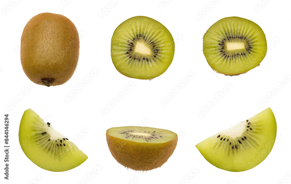 Fototapeta premium Isolated PNG kiwi Fruit, GENERATIVE AI