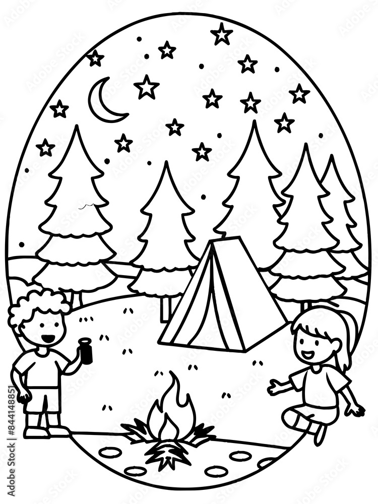 Camping Scene Coloring Page
Camping Scene Coloring Page
