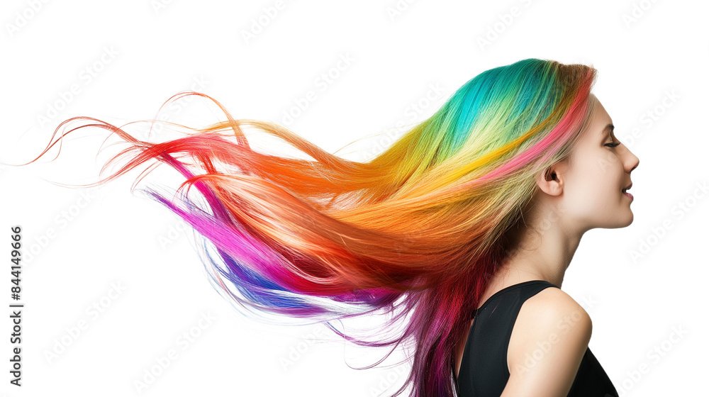 Joyful lady with bright red hair smiling, transparent PNG. Joyful lady with bright red hair smiling, transparent PNG.