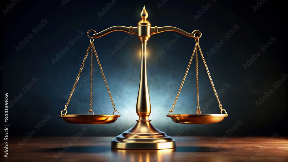 A delicate, golden balance scale tips precariously, one side heavily weighted, against a dark, gradient background, symbolizing injustice and inequality, in a futuristic, ai-generated digital art. A delicate, golden balance scale tips precariously, one side heavily weighted, against a dark, gradient background, symbolizing injustice and inequality, in a futuristic, ai-generated digital art.