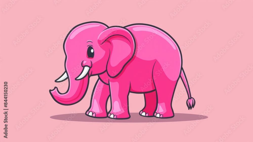 cartoon Illustration of a pink elephant cartoon Illustration of a pink elephant