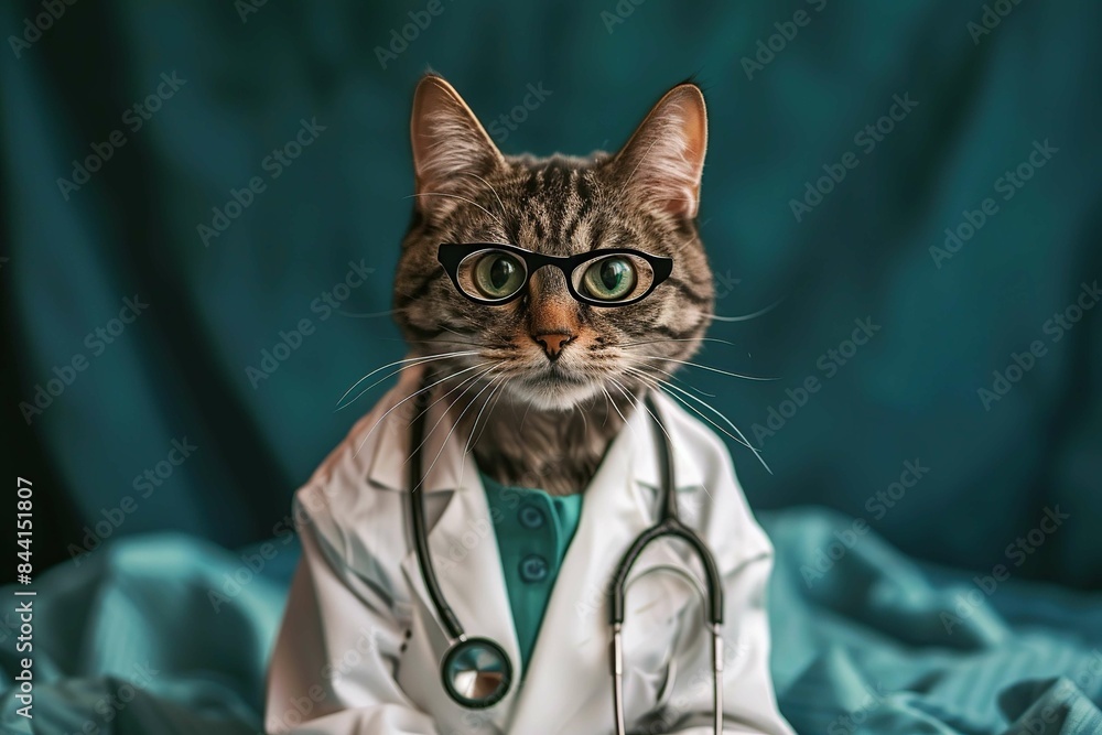cat dressed as a doctor cat dressed as a doctor