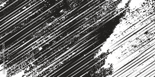 Dusty Dark Half Grey Texture with Copy Space for Text spilled stains watercolor manuscript with grey engrave grunge creepy doodle shapes. Black with dots grunge swoosh smudge shape