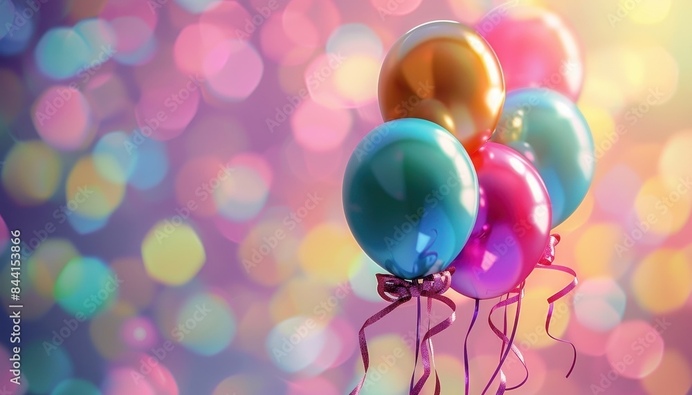 Colorful balloons against a vibrant bokeh background, ideal for celebrations, parties, or festive events to create a joyful atmosphere. Colorful balloons against a vibrant bokeh background, ideal for celebrations, parties, or festive events to create a joyful atmosphere.