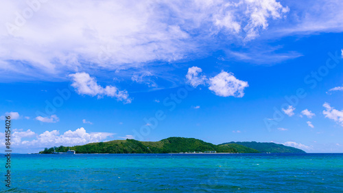 Logbon Island as seen on Bonbon Beach. Romblon Island, Philippines