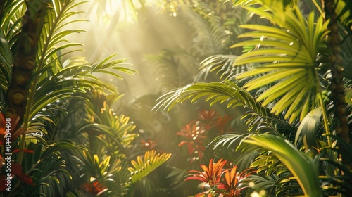 Tropical plants under the sunlight